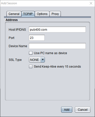 Entering the address